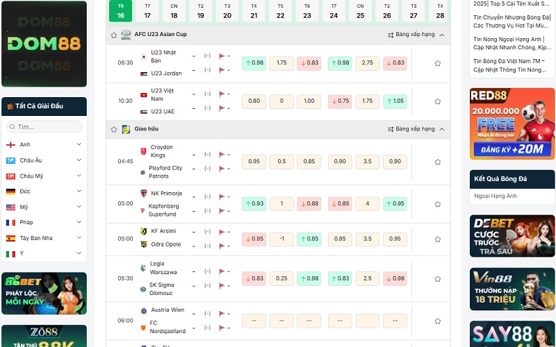 7M - Tỷ Số Trực Tuyến 7MCN, Lịch Đấu, KQBD, BXH, Soi Kèo 9 Giải Bóng Đá Việt Nam - Đông Nam Á